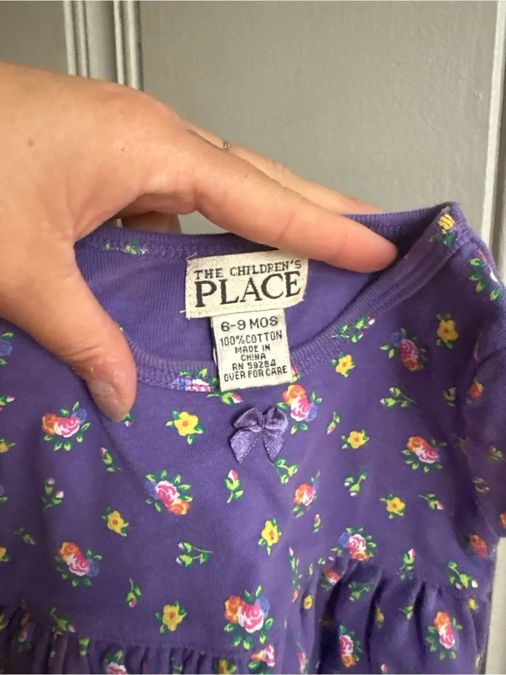 Vintage 9M Baby Girls The Children's Place Purple Floral Dress